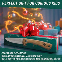 Kids Bushcraft Knife with Leather Sheath