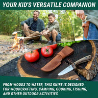 Kids Bushcraft Knife with Leather Sheath