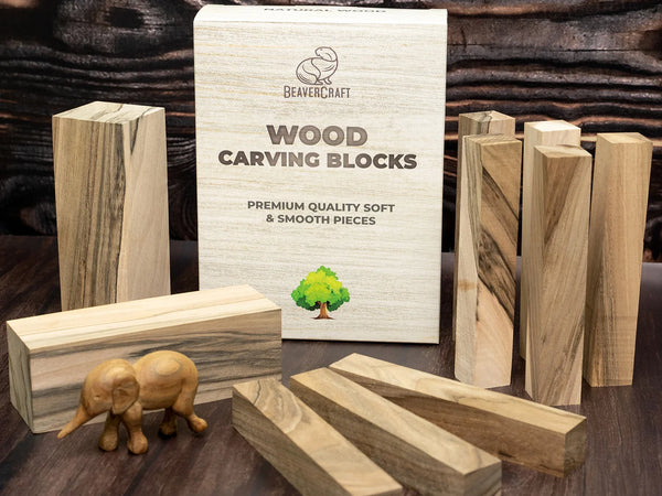 Walnut Carving Block Set, 10 pcs
