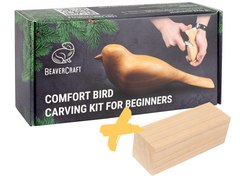 Double Bird Carving Set – Comfort Bird Carving Kit + Extra Cherry Block – BDIY01_BW_C