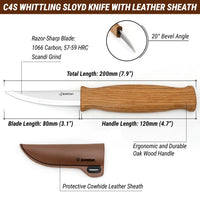 Sloyd Carving Knife with Leather Sheath