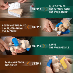Bear Carving Kit – Complete Starter Whittling Kit for Beginners, Kids & Adults – DIY05