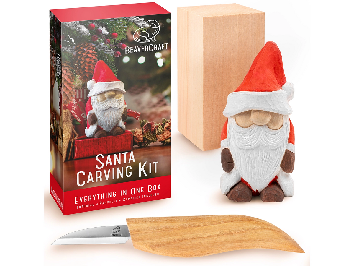 Santa Carving Kit – Complete Starter Whittling Kit for Beginners, Kids & Adults – DIY06