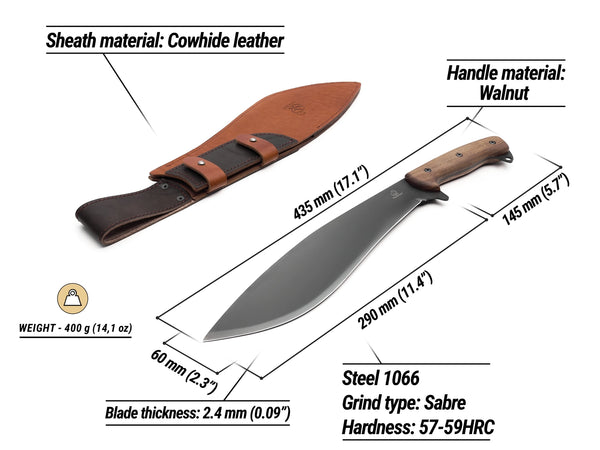 Kukri Knife with Leather Sheath