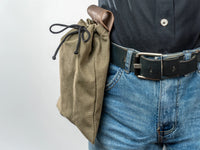 Leather & Canvas Foraging Belt Pouch