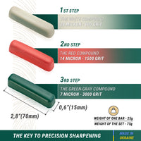 Polishing Compound Set – Red, White & Green, 3 pcs