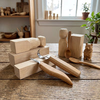 Left-Handed Spoon Carving Set with Detail Knife, 2 pcs