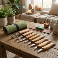 Wood Carving Tool Set in Tool Roll, 8 pcs