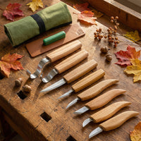 Wood Carving Tool Set in Tool Roll, 8 pcs