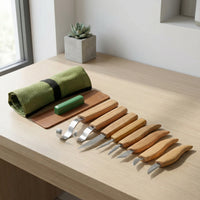 Wood Carving Tool Set in Tool Roll, 8 pcs