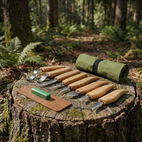 Wood Carving Tool Set in Tool Roll, 8 pcs