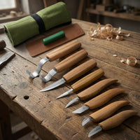 Wood Carving Tool Set in Tool Roll, 8 pcs
