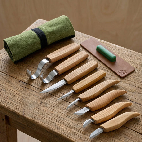 Wood Carving Tool Set in Tool Roll, 8 pcs