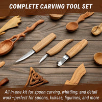 Spoon Carving Knife Set in Tool Roll, 3 pcs