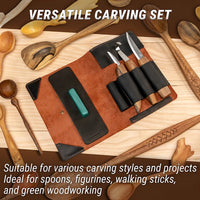 Premium Spoon Carving Knife Set, 3 pcs