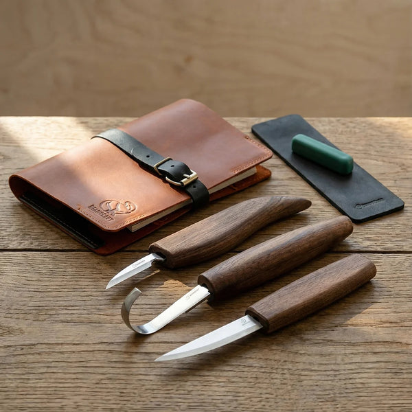 Premium Spoon Carving Knife Set, 3 pcs