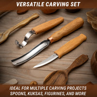Spoon Carving Set with Gouge, 3 pcs