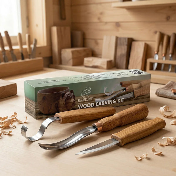 Spoon Carving Set with Gouge, 3 pcs