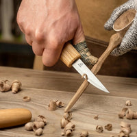Spoon Carving Set with Gouge in Tool Roll, 3 pcs