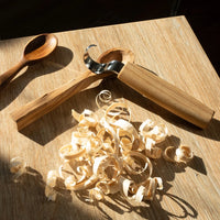 Spoon Carving Set with Gouge in Tool Roll, 3 pcs