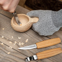 Spoon Carving Set with Gouge in Tool Roll, 3 pcs
