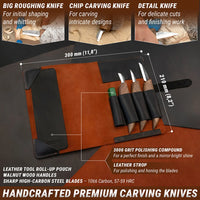 Premium Wood Carving Knife Set, 3 pcs