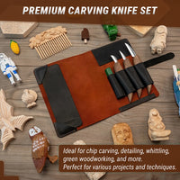 Premium Wood Carving Knife Set, 3 pcs