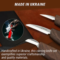Premium Wood Carving Knife Set, 3 pcs