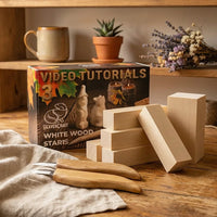 Whittling Knife Set with Basswood Blocks, 2 pcs