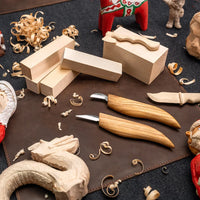 Whittling Knife Set with Basswood Blocks, 2 pcs