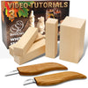 2-Piece Starter Wood Carving Knife Set – Wood Carving Kit with Basswood Blocks – S16
