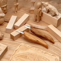 Whittling Knife Set with Basswood Blocks, 2 pcs