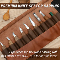 Premium Wood Carving Knife Set, 8 pcs