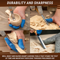 Gouge & V-Tool Set with Bent Gouge, 4 pcs