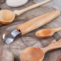 Spoon Carving Hook Knife – Oak Handle, 25 mm