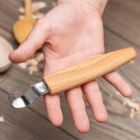 Spoon Carving Hook Knife – Oak Handle, 25 mm