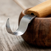 Spoon Carving Hook Knife – Oak Handle, 25 mm