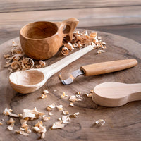 Spoon Carving Hook Knife – Oak Handle, 25 mm