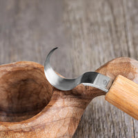 Spoon Carving Hook Knife – Oak Handle, 25 mm