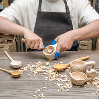 Spoon Carving Hook Knife – Oak Handle, 25 mm