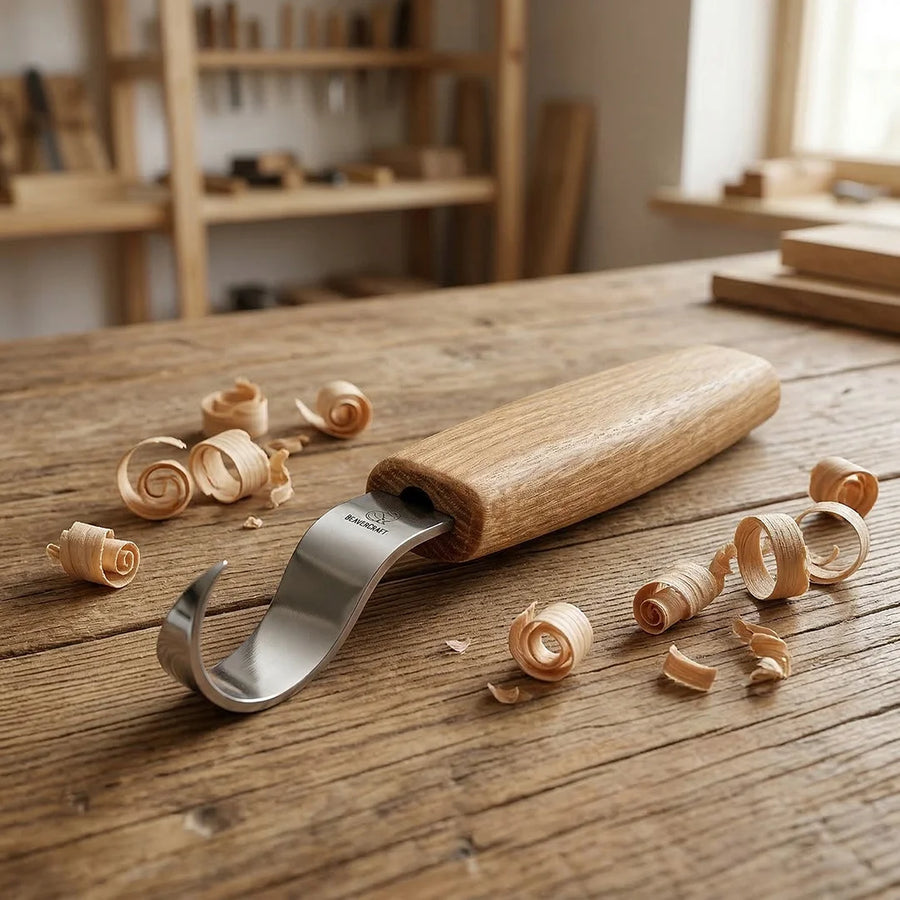 Left-Handed Spoon Carving Hook Knife, 25 mm