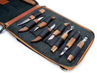 Leather Tool Bag with Outer Pocket, 8 slots