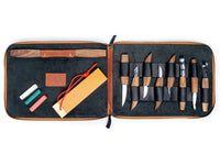 Leather Tool Bag with Outer Pocket, 8 slots