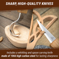 Celtic Spoon Carving Kit + Safety Gloves (S)