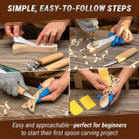 Celtic Spoon Carving Kit + Safety Gloves (S)