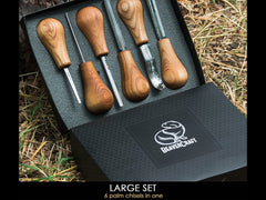 6-Piece Palm Carving Tool Set – Palm-Handled Wood Carving Gouge Chisel Set in Gift Box – SC05