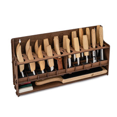 42-Piece Wood Carving Tool Set – Large Wood Carving Kit with Wood Blocks, Spoon & Kuksa Blanks & Tool Storage Racks – S70