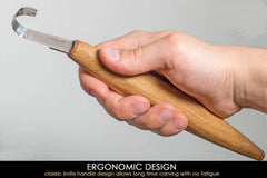 Hook knife for deep holes