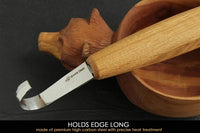 Hook knife for deep holes