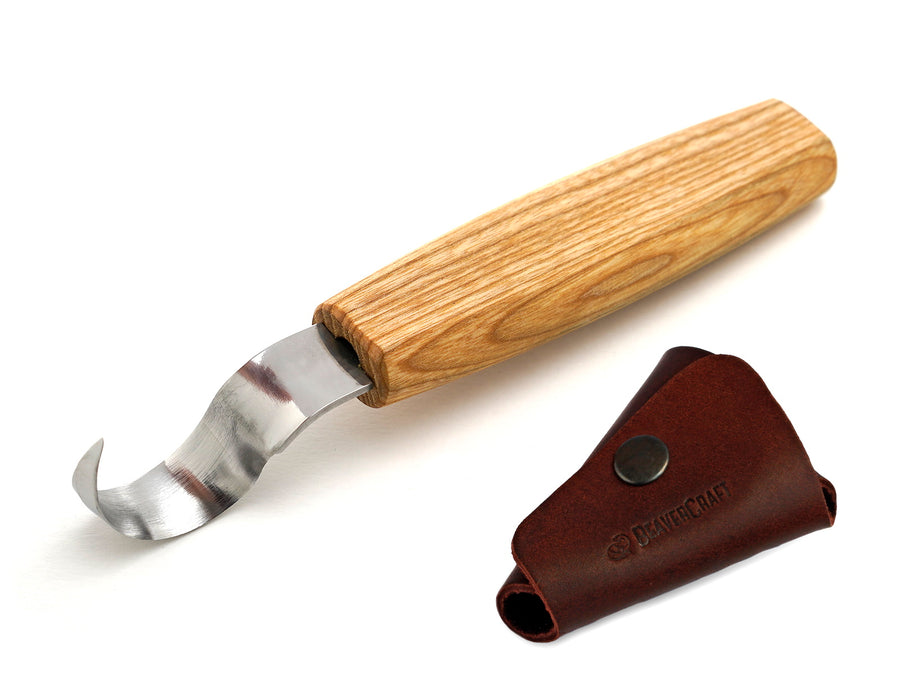 Spoon Carving Hook Knife with Sheath, 25 mm